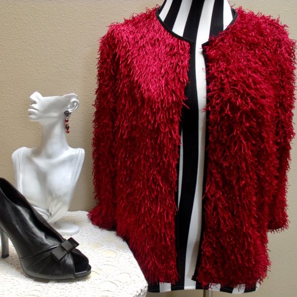 LuLaRoe Red Long Sleeve Cardigan Jacket XL - Picture 3 of 7